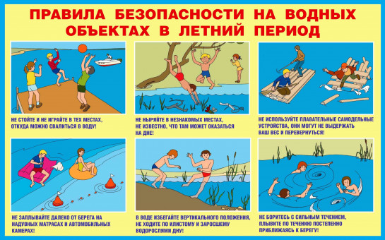 Памятка о соблюдении правил безопасности на водных объектах в летний период..